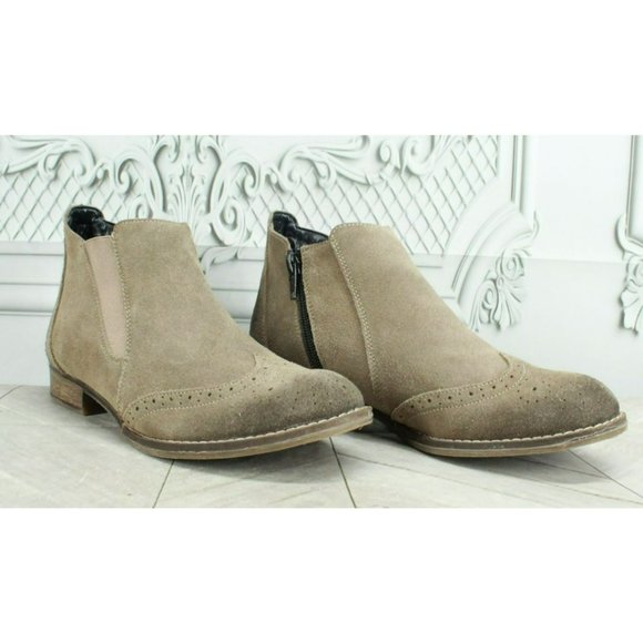 Remonte Brown Suede Side Zipper Wingtip Chelsea Ankle Boots Size Eu 37 US 6 - Picture 3 of 9